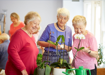 Classes include gardening at Massachusetts active senior retirement community Lasell Village, where lifelong learners thrive.