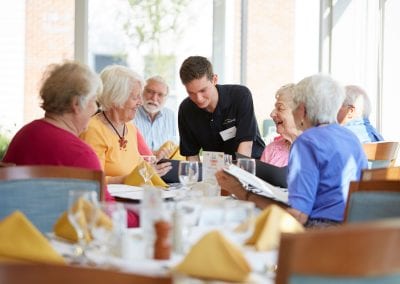 Fine dining at Newton, MA's luxury senior retirement community Lasell Village.