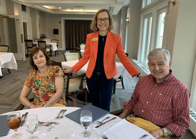 Former Massachusetts governor Michael Dukakis and his wife Kitty enjoy luxury dining on a visit to retirement community Lasell Village.